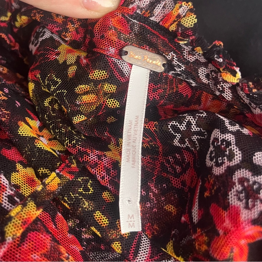 FREE PEOPLE 
Twyla Smocked Floral Mesh Top - Picture 14 of 14